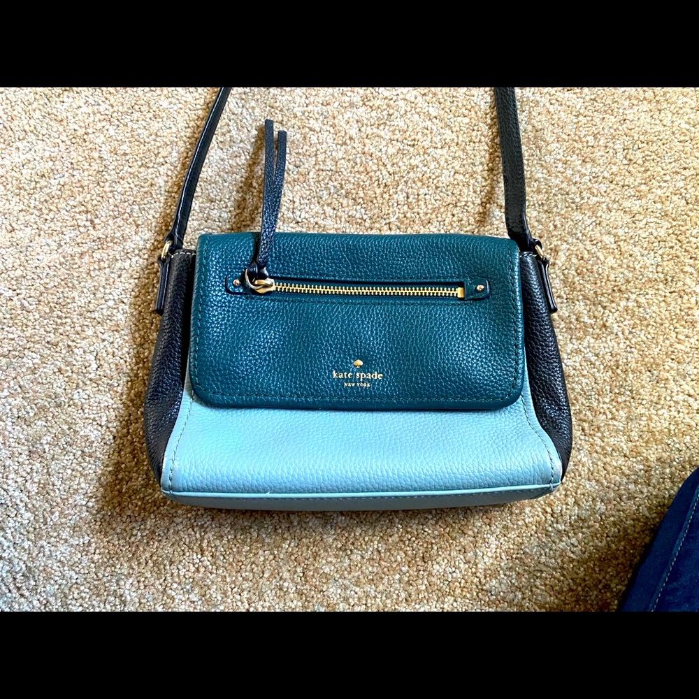 Kate Spade Teal and Blue Leather Crossbody Bag